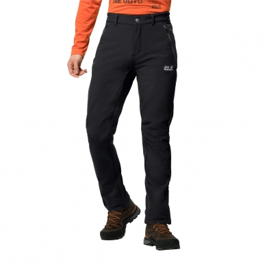 Jack Wolfskin Softshell Trousers Zenon (for winter tours, windproof front) long black Men